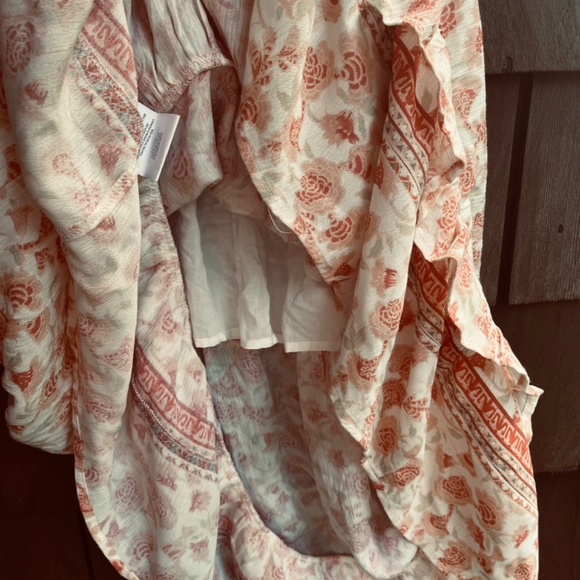 A Collective Story Anthropologie Piper Peach Floral Tiered Maxi Summer Dress S L - Picture 17 of 17